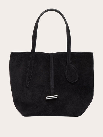 Little Liffner Black suede Sprout tote bag, mini at Collagerie