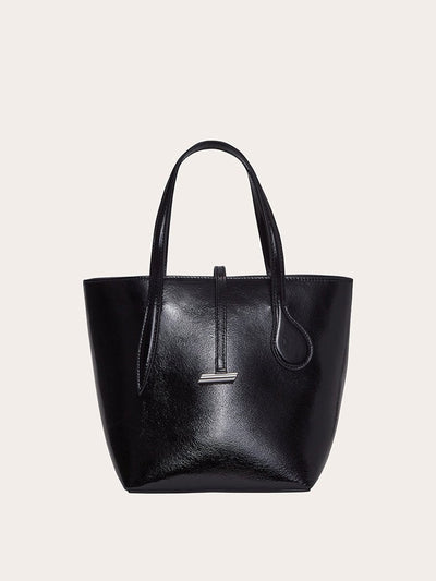 Little Liffner Mini naplak black Sprout tote bag at Collagerie