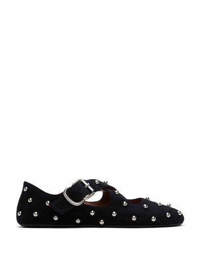 Alaïa Black criss cross ballerina flats at Collagerie