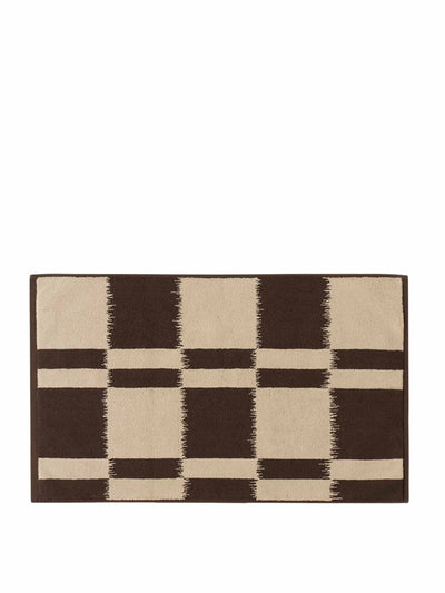 Autumn Sonata Brown & off-white karin bath mat at Collagerie