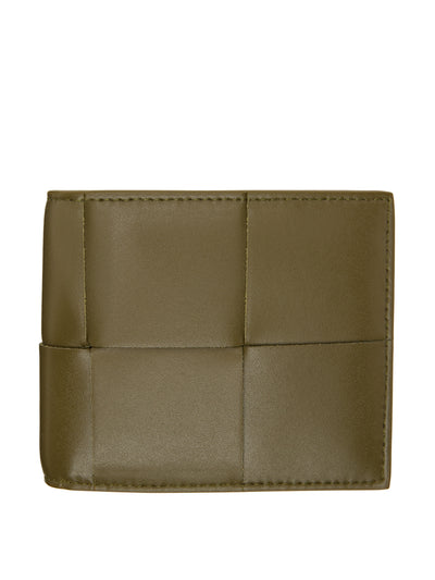 Bottega Veneta Cassette wallet in khaki leather at Collagerie