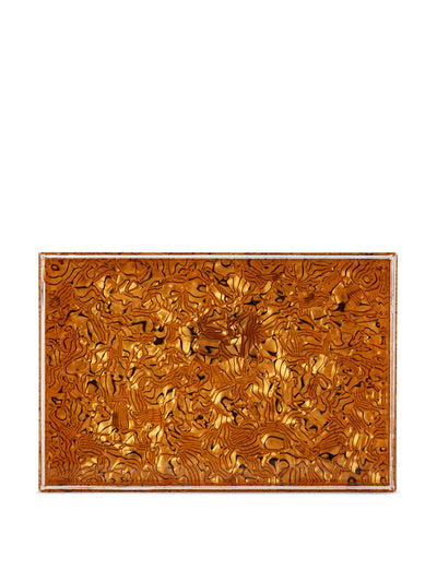 Edie Parker Orange & black vanity tray at Collagerie