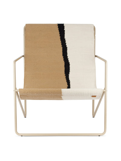 Ferm Living Off-white & brown desert lounge chair at Collagerie