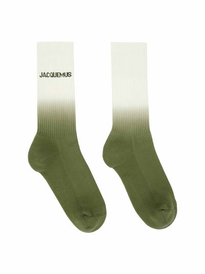 Jacquemus Off-White and green socks at Collagerie