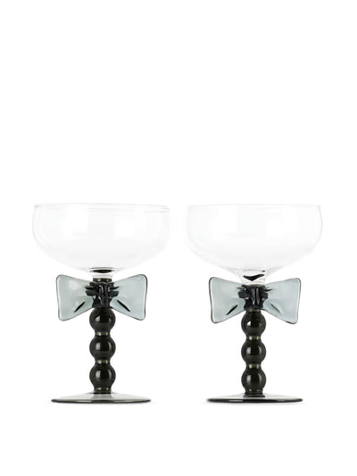 Maison Balzac Black bow coupes (set of 2) at Collagerie