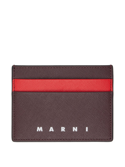 Marni Brown & red printed card holder at Collagerie