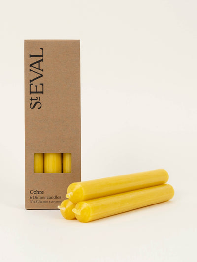 St Eval Ochre dinner candles at Collagerie