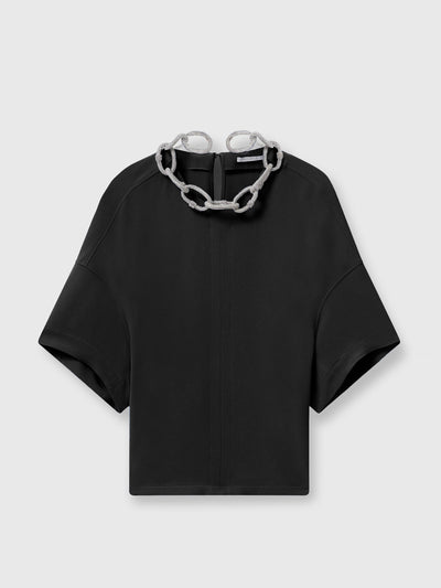 Stella McCartney Crystal chain short-sleeve top at Collagerie