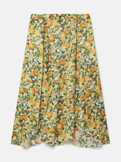 Stella Mccartney Lemon print split hem skirt at Collagerie