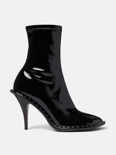 Stella McCartney Ryder lacquered stiletto ankle boots at Collagerie