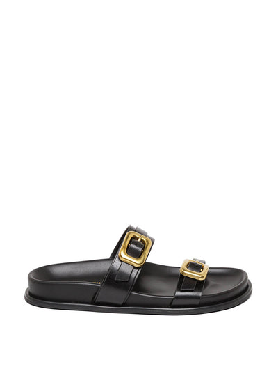 Steve Madden Zaz slide black leather at Collagerie