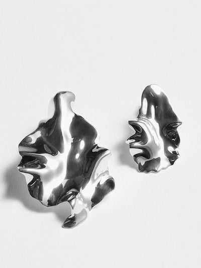 & Other Stories Organic-shape silver stud earrings at Collagerie