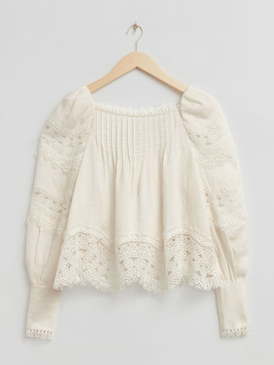 & Other Stories Lace-trimmed blouse at Collagerie