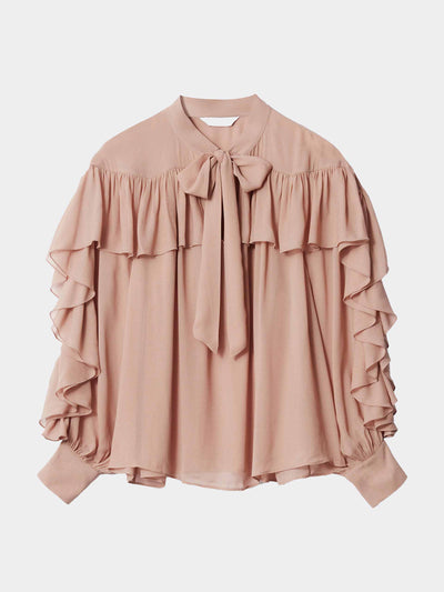 & Other Stories Ruffled bow-detailed blouse at Collagerie