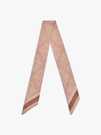 Strathberry Pink silk skinny scarf at Collagerie