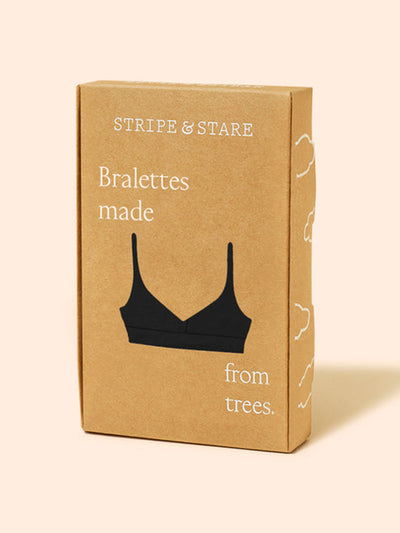 Stripe & Stare Black lace square bra at Collagerie