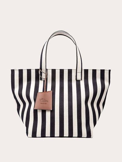 Little Liffner White stripe tote bag at Collagerie