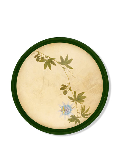 Summerill & Bishop Gold leaf 'Passiflora' round lacquered tray at Collagerie