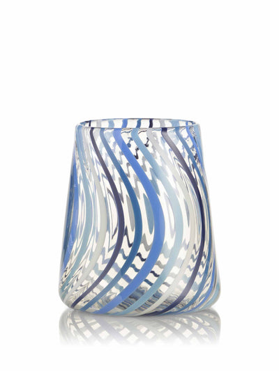 Summerill & Bishop Handblown blue stripe tumbler at Collagerie