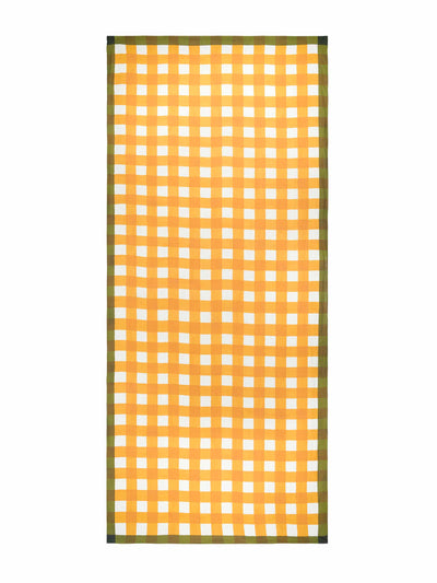 Summerill & Bishop Gingham linen tablecloth in mustard yellow at Collagerie