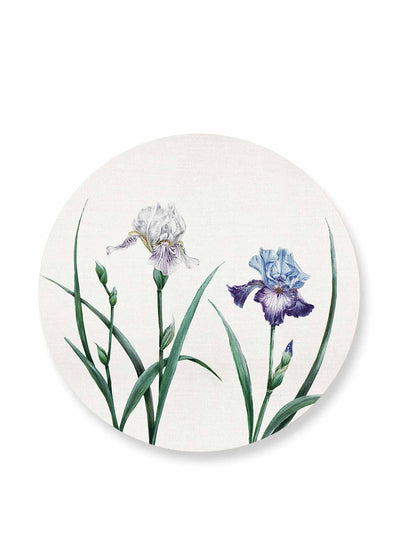 Summerill & Bishop Iris cork-backed placemat in purple and periwinkle at Collagerie