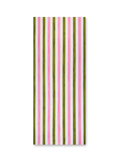 Summerill & Bishop Pink and green striped linen tablecloth at Collagerie