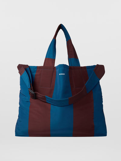 Sunnei Everyday reversible bag in blue and brown at Collagerie