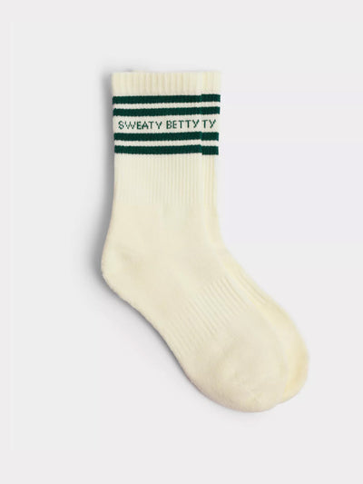 Sweaty Betty Varsity slogan socks at Collagerie