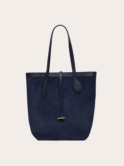 Little Liffner Navy suede tall sprout tote at Collagerie