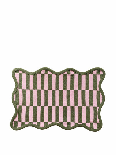 The Tartan Blanket Co. Olive checkerboard cotton placemats (set of 2) at Collagerie