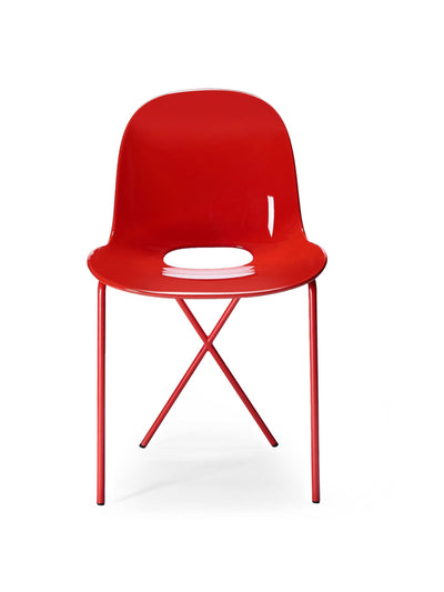 The Conran Shop Cross leg side chair in gloss rosso at Collagerie