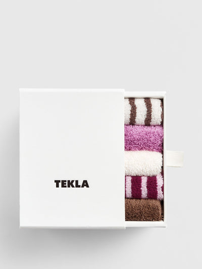 Tekla Washcloths in Rose & Kodiak (set of 5) at Collagerie