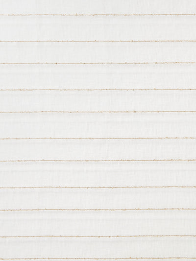 Volga Linen Textured stripe sheer linen, white and natural at Collagerie