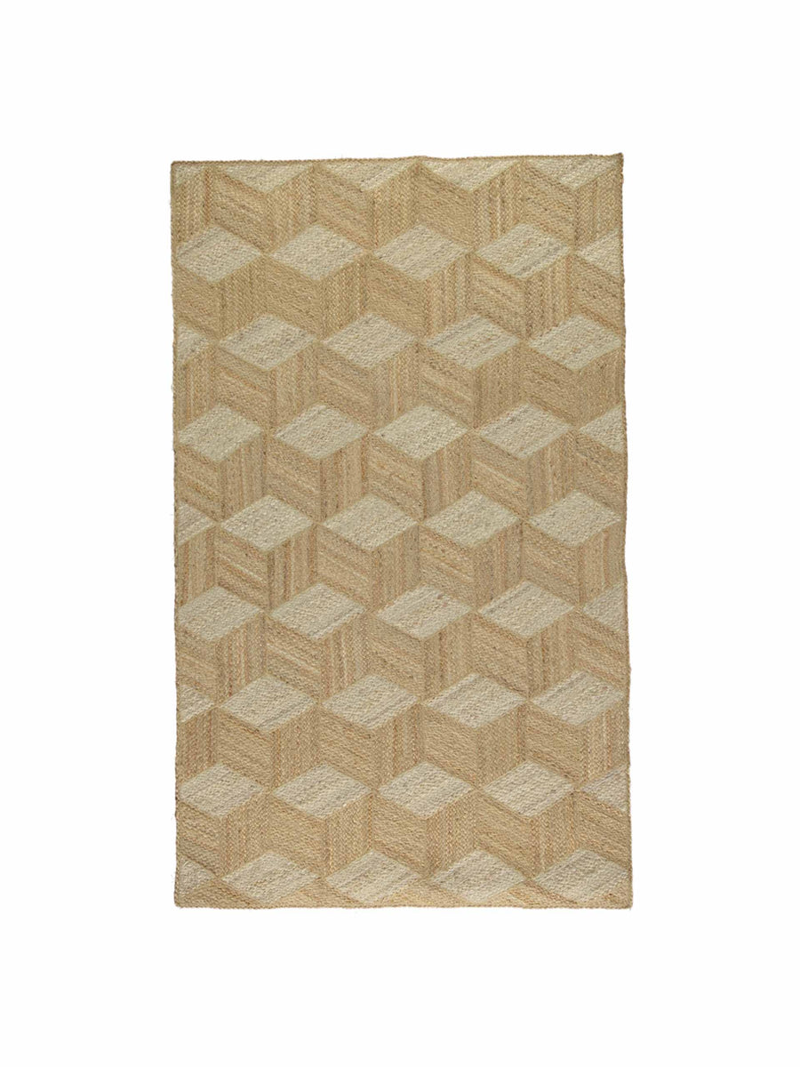Natural jute tumbling block rug – Collagerie