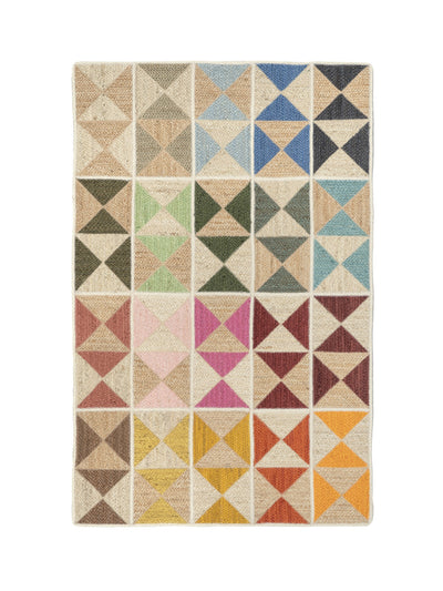 The Braided Rug Company Harlequin rainbow jute rug at Collagerie