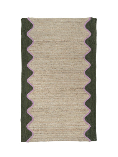 The Braided Rug Company Olive wave jute rug at Collagerie
