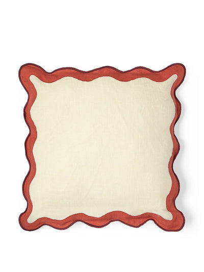 The Conran Shop Contrast scallop cushion cover apricot at Collagerie