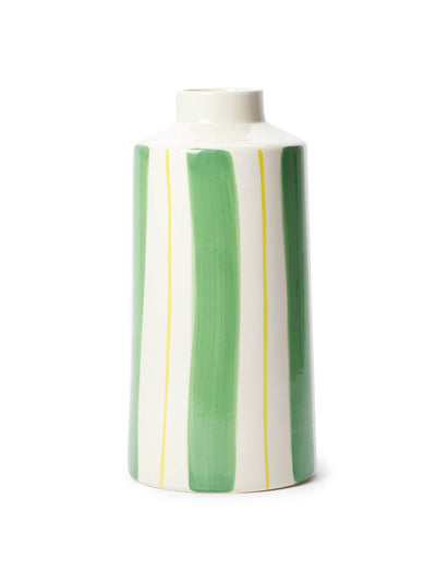 The Conran Shop Small stripe vase in green at Collagerie