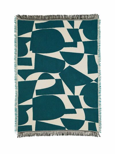 The Conran Shop Teal block cotton throw at Collagerie