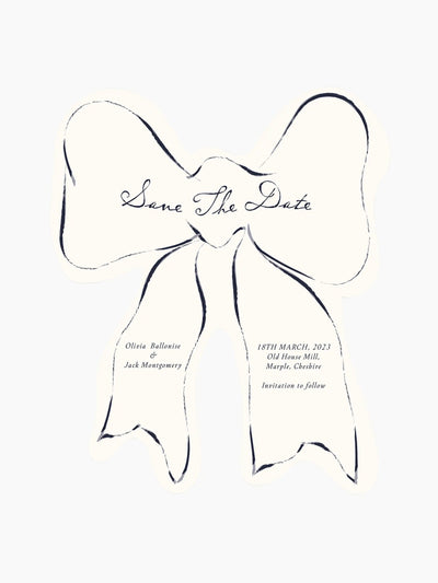 The Go-To Bow save the date wedding cards at Collagerie