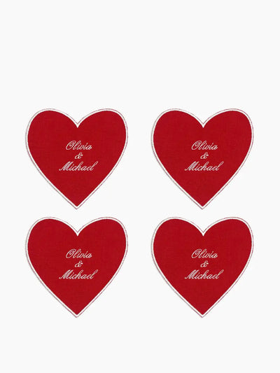 House of Gleason Personalised heart cocktail napkins (set of 4) at Collagerie