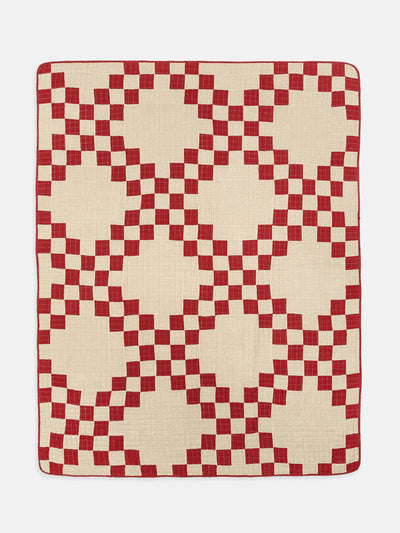 The Hambledon Patchwork red quilt at Collagerie