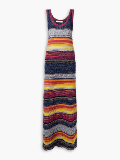 Chloé Striped cashmere and wool-blend maxi dress at Collagerie