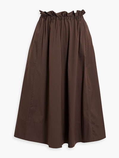 Iris & Ink Livia ruffled cotton-blend poplin midi skirt at Collagerie