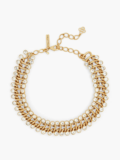 Oscar De La Renta Gold-tone crystal necklace at Collagerie