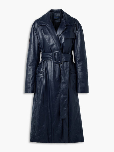 Proenza Schouler Belted leather trench coat at Collagerie