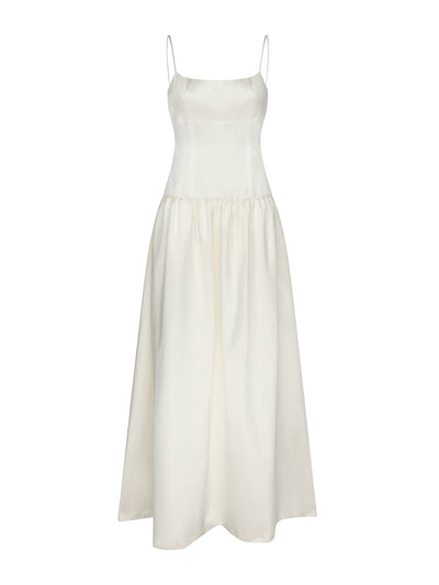 The Own Studio Duchesse satin drop waist gown with bust detail at Collagerie