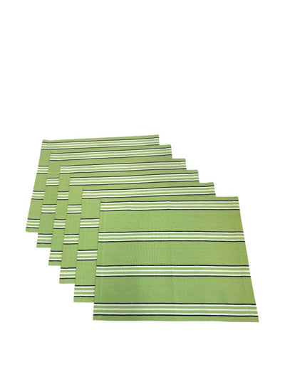 The Stripes Company Green striped linen placemats (set of 6) at Collagerie