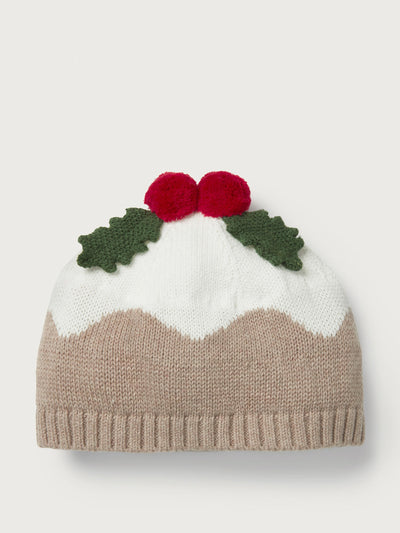 The White Company Organic cotton Christmas pudding hat at Collagerie
