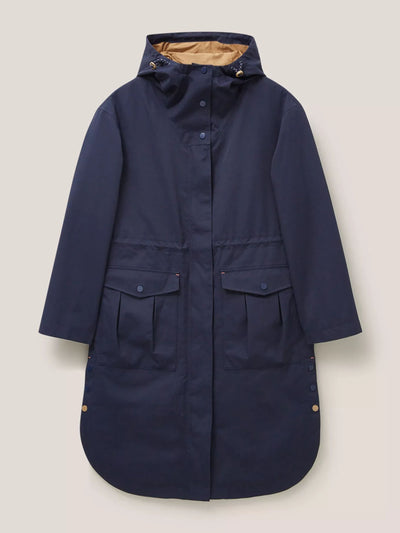 White Stuff Millie waterproof coat in Navy multi at Collagerie